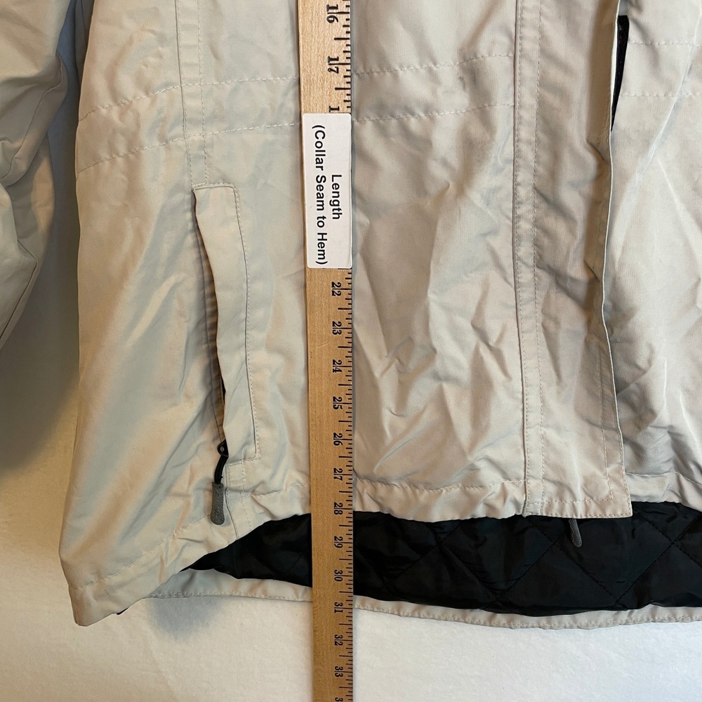 Eddie Bauer Weatheredge Womens Petite XL Beige Hooded Rain Jacket - Picture 6 of 8